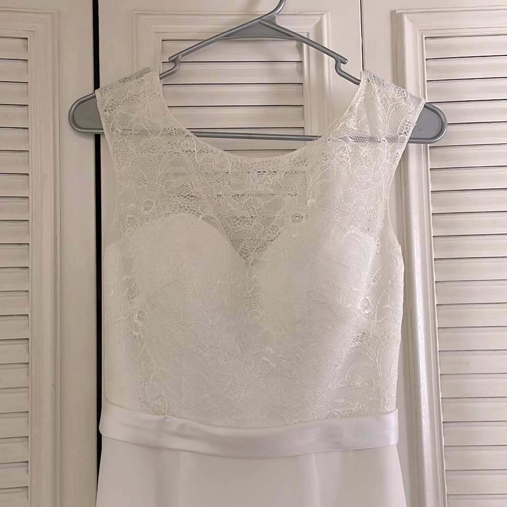White Bridesmaid Gown Size 2